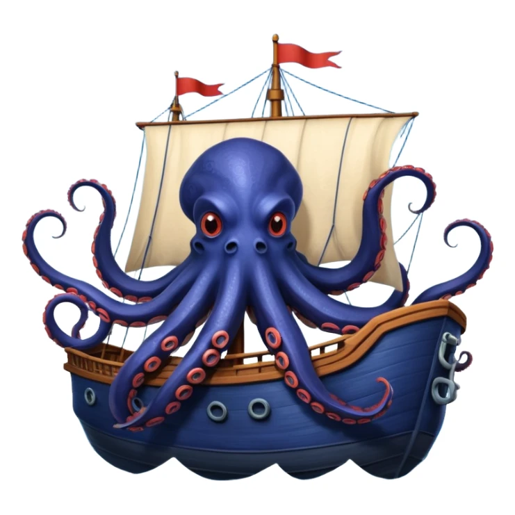 Kraken – Giant octopus with tentacles wrapping a ship sticker
