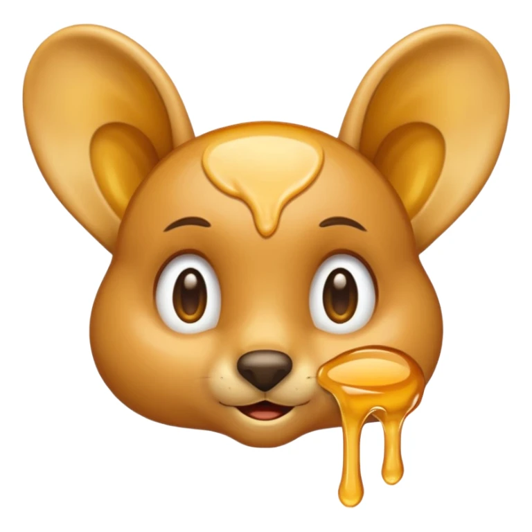A big ear, with honey dripping on it sticker