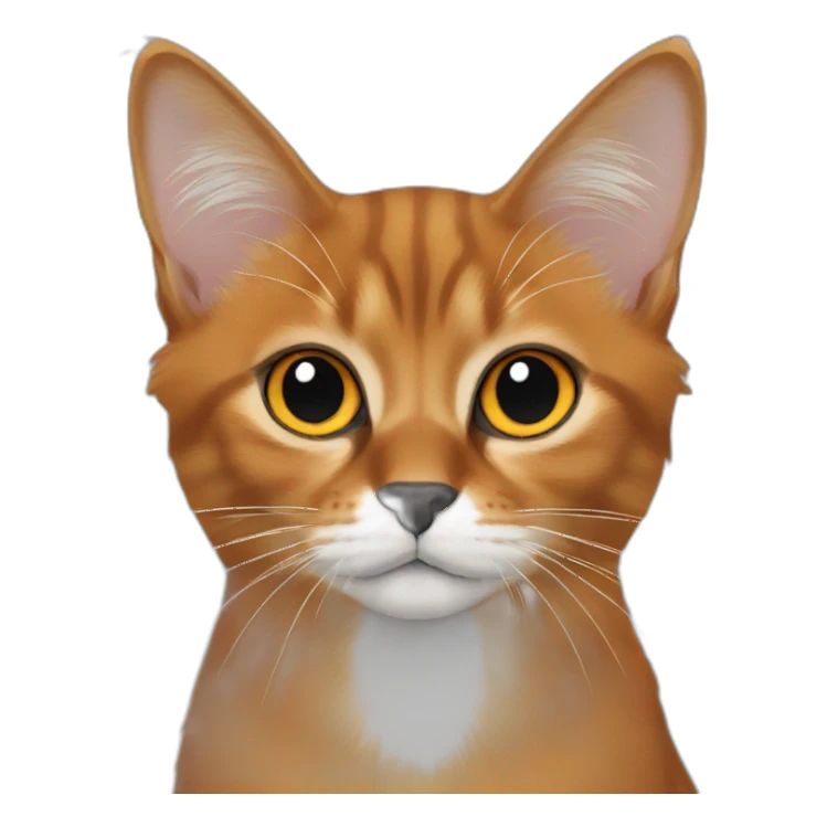 Orange black and white Somali Cat face sticker