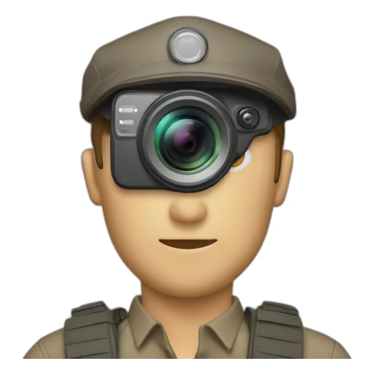 man body camera head sticker