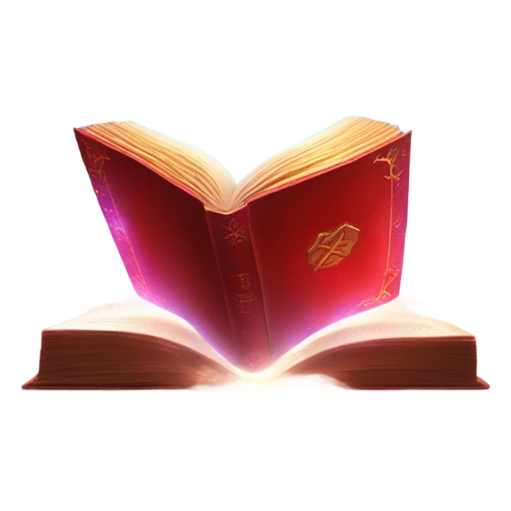 red magical elemental book sticker