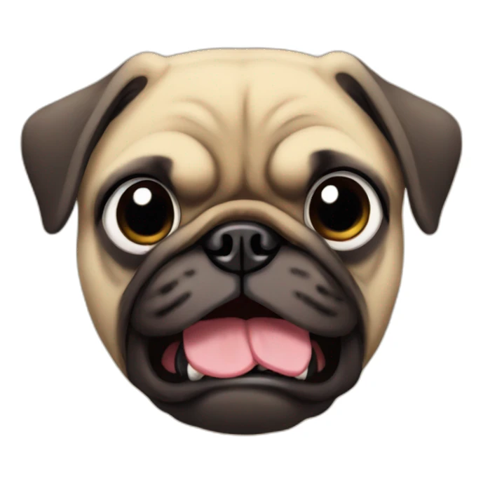 anime pug with an angry face sticker