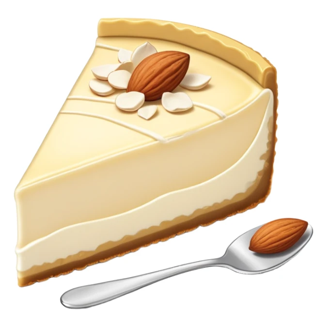 White chocolate almond cheesecake slice sticker