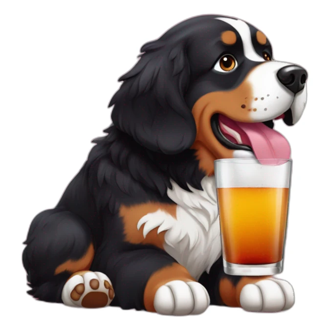 Bernese mountain dog drinking rhum as a pirat sticker