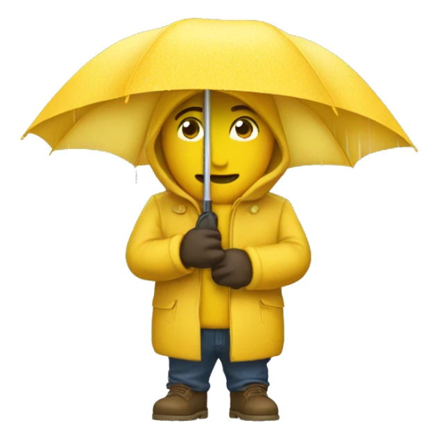 guarda chuva amarelo fechado sticker