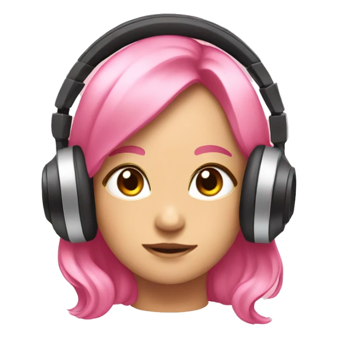 pink bows on headphones  sticker