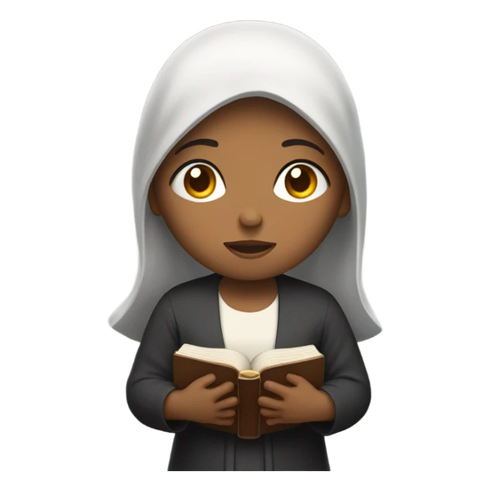black haired mom praying with a bible  sticker
