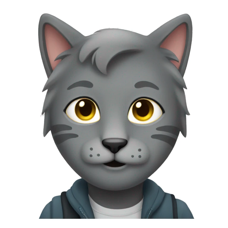 grey cat with me sticker