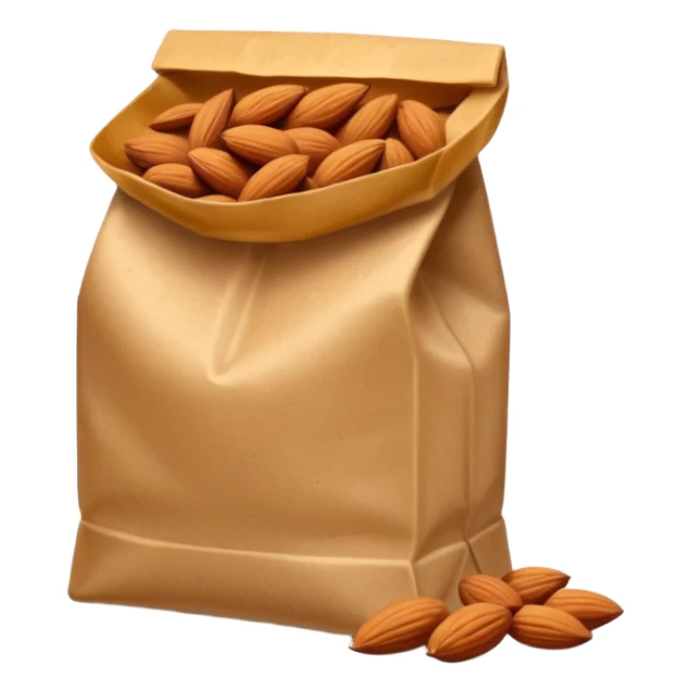 roasted almonds in paper bag sticker