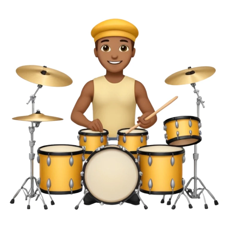 yellow drummer at drum kit sticker