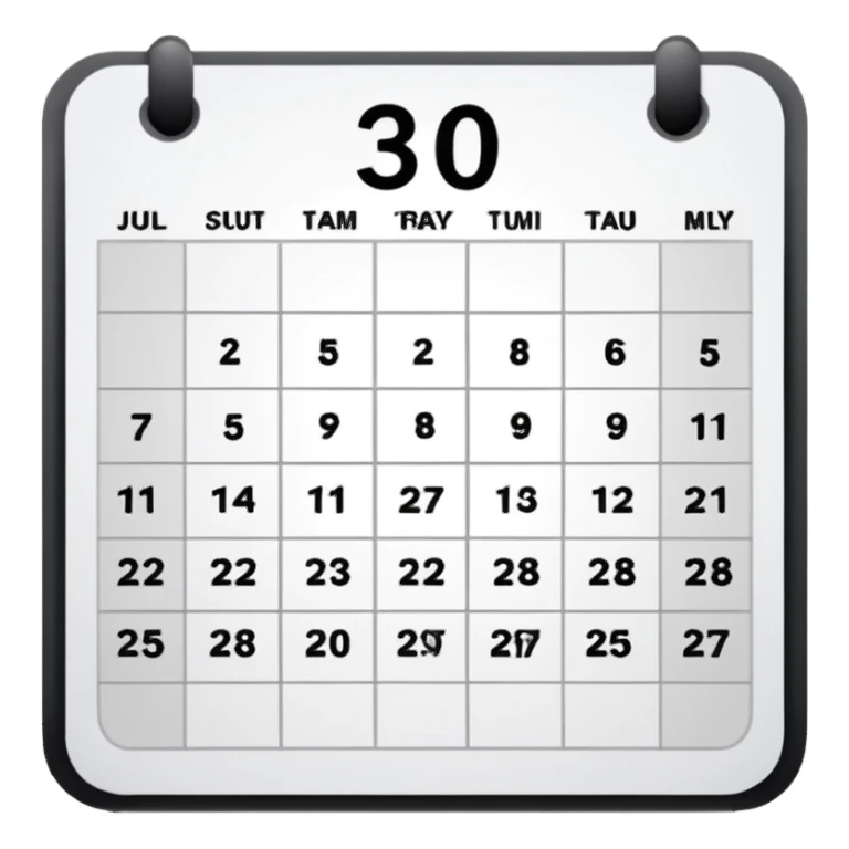3 x 30 days calendar sticker