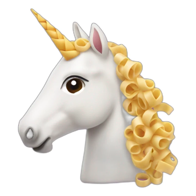 unicorn with pasta and cheese sticker