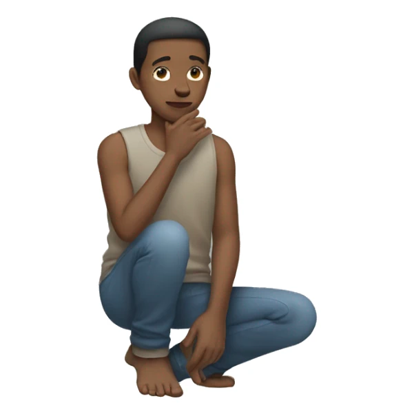 Person putting hand palm on knees while standing sticker