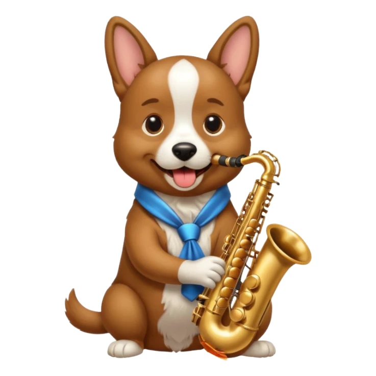 Dog playing Saxophone sticker