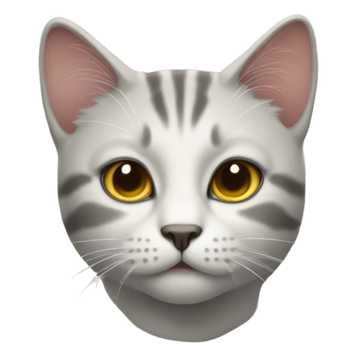 a cat with a straight face sticker