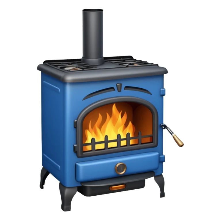 blue wood burning stove sticker