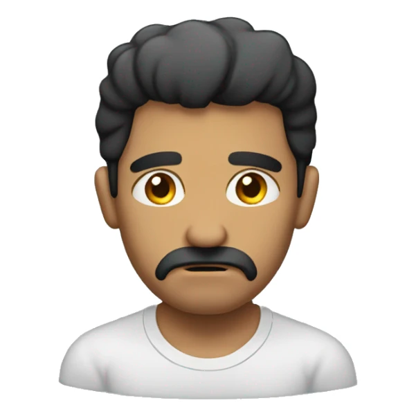 Very sad Hispanic man barbell h sticker