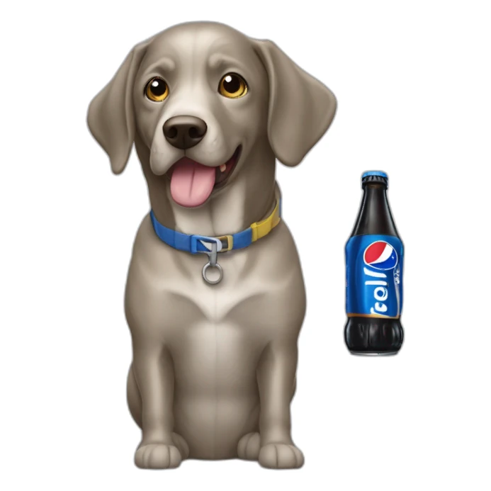 Braque de weimard avec une canette de Pepsi sticker