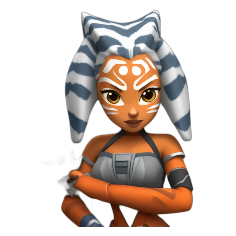 voluptuous ahsoka tano holding her sticker