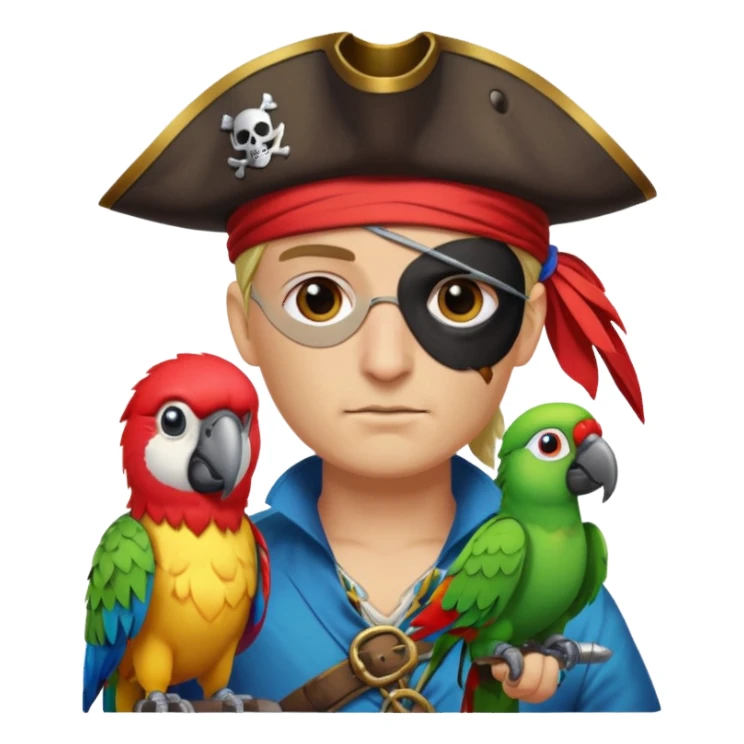 💀pirate and parrot sticker