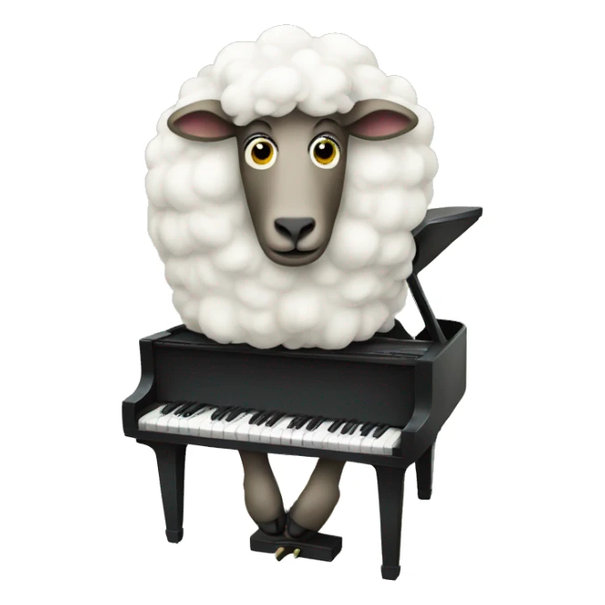 Sheep playing piano sticker