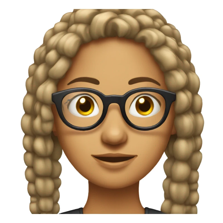 Chica de pelo largo con lentes  sticker