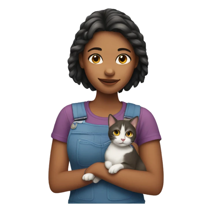 Girl with a cat sticker