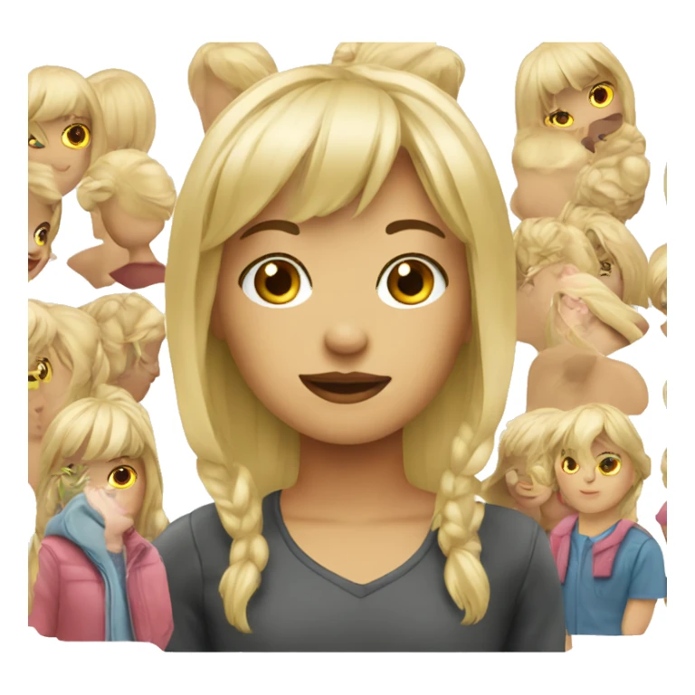 blonde girl with bangs sticker