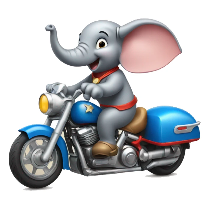 Dumbo riding a motorcycle  sticker