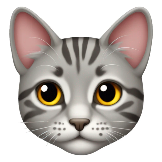 gray tabby cat with red bow sticker