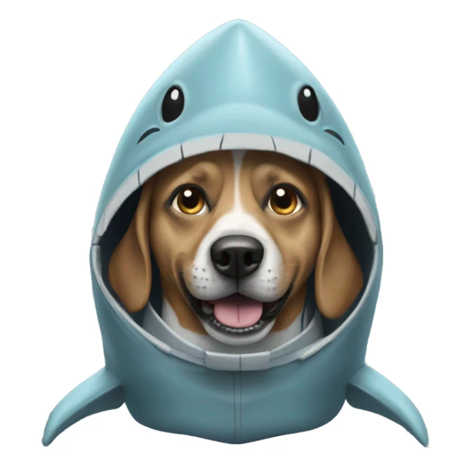 Dog in shark suit sticker