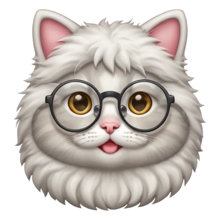 baby Cat with round glasses sticker