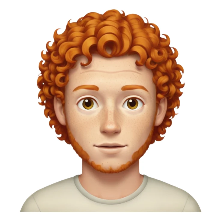 Man with ginger curls and freckles sticker