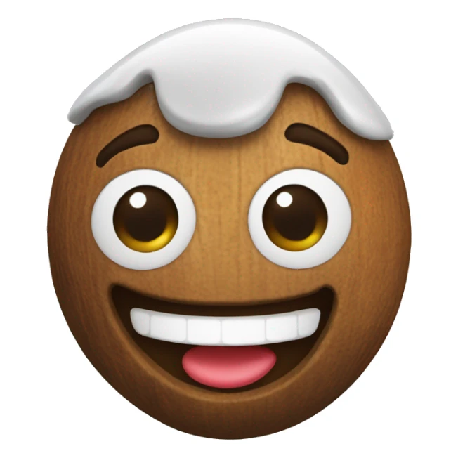 coco nut with a smile sticker