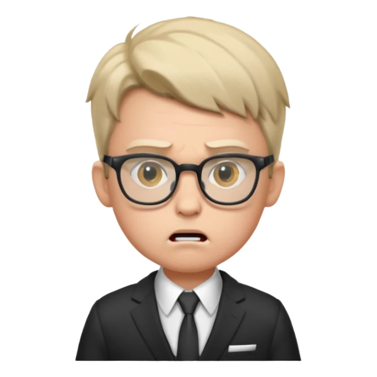 aggressive boy with glasses in suit sticker