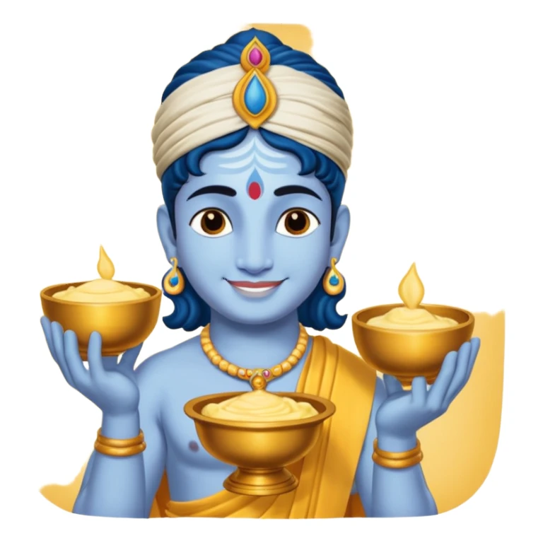 Lord Krishna with butter pot sticker