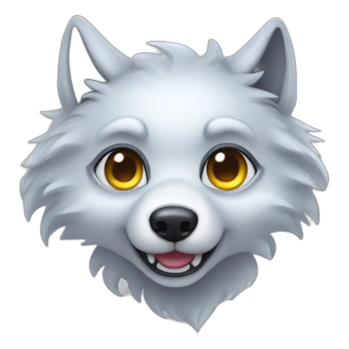 Cute Silver Wolf ghost sticker