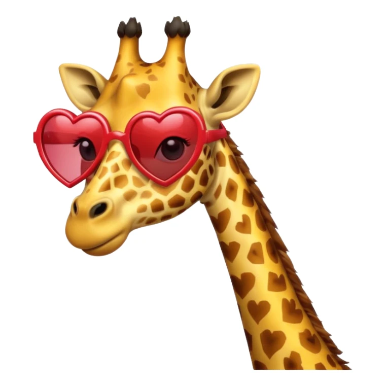 Giraffe with heart shape sunglasses sticker