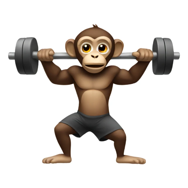 Monkey working out sticker