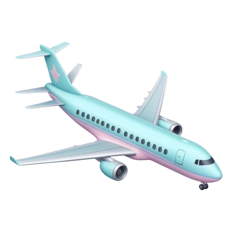 plane with 3 color pastel sticker