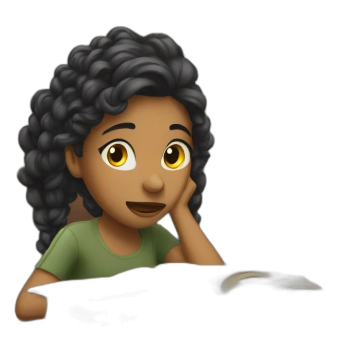 girl annoying when studying sticker