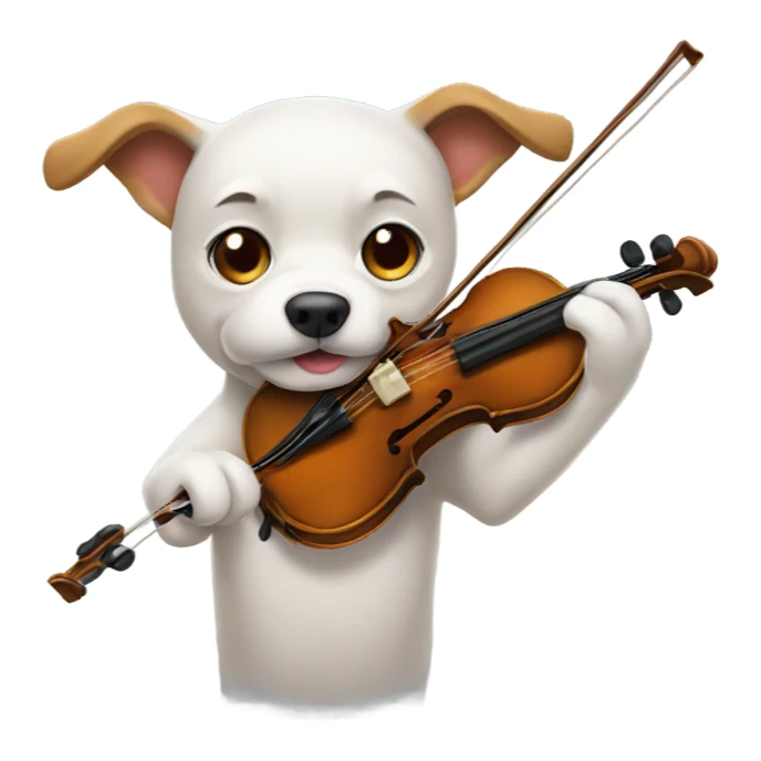 Dog playing violin sticker