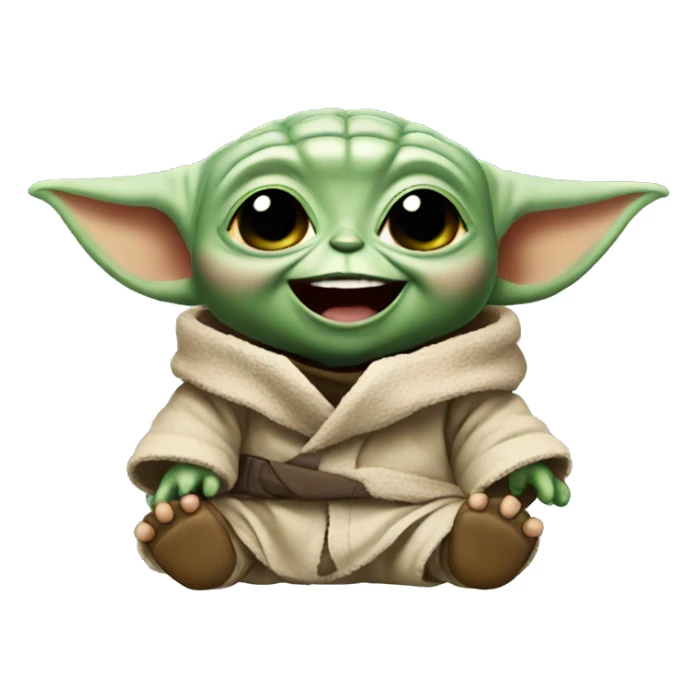 laughing baby yoda sticker