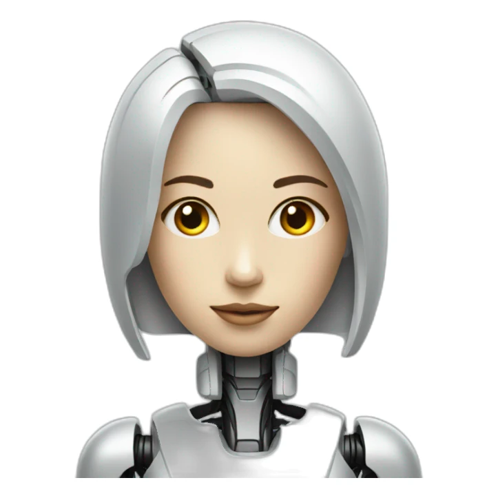 female Robot AI, futuristic sticker