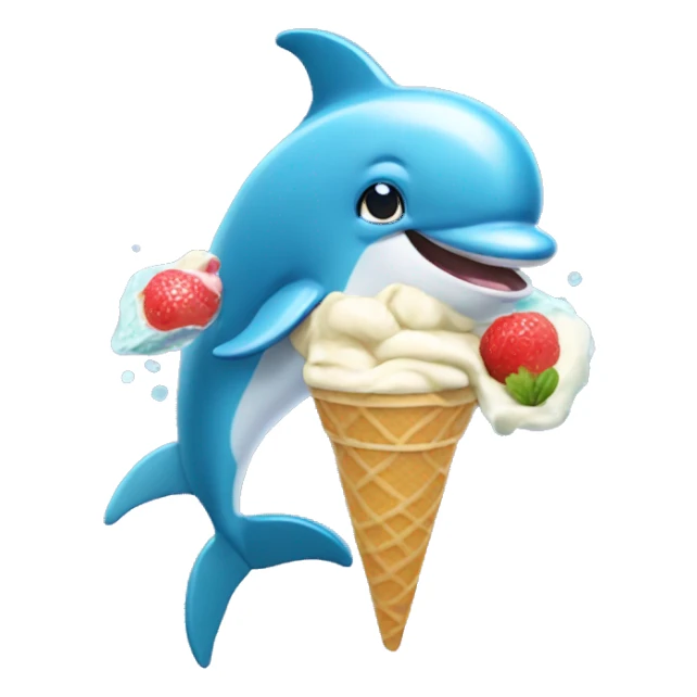 dolphin eating ice cream sticker