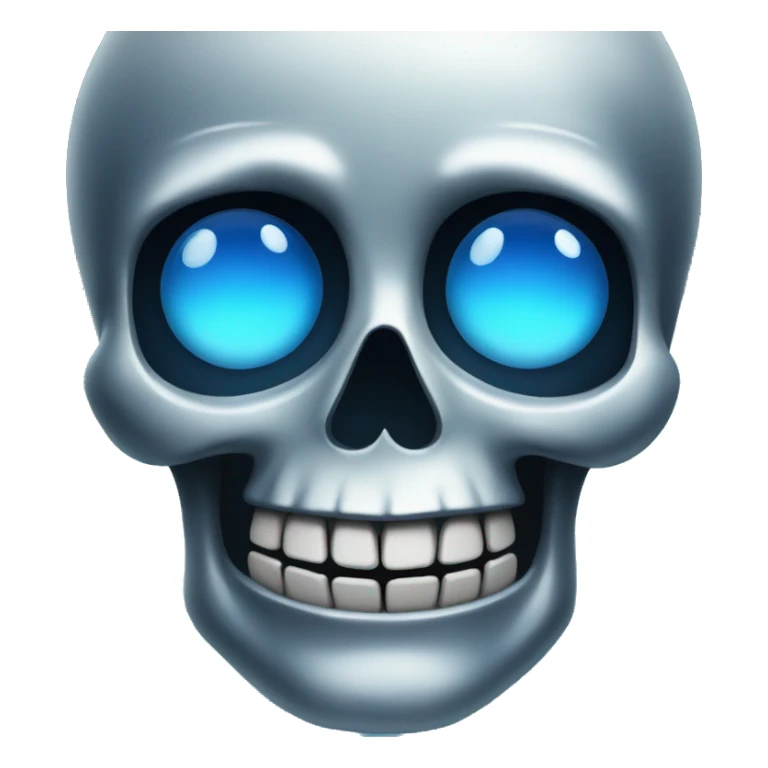 blue eyed silver skull sticker