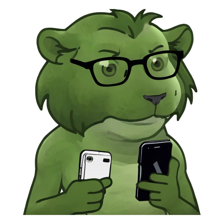 Lion with phone sticker