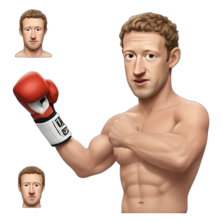mark zuckerberg as an ufc fighter sticker