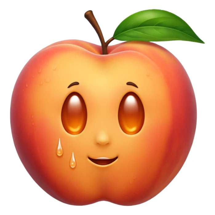 dripping water juicy peach sticker