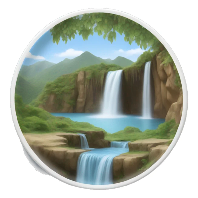 plate and waterfall sticker